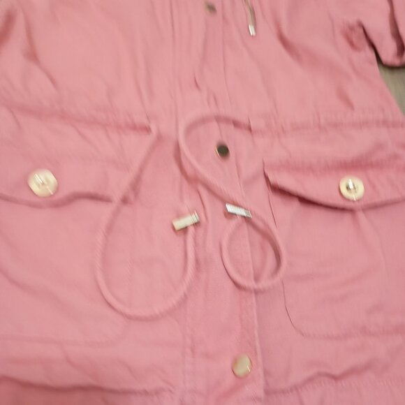 CEsttoi Jacket S 100% Cotton Womens Pink Hooded With Zip Closure & Pockets - Picture 8 of 12